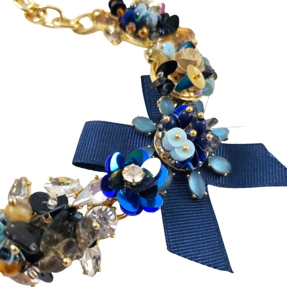 Talbots statement necklace blue teal gold purple pink stunning details - Picture 12 of 15